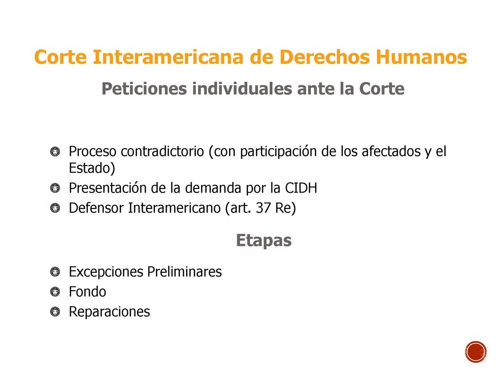 Corte Interamericana de Derechos Humanos Peticiones individuales ante la Corte