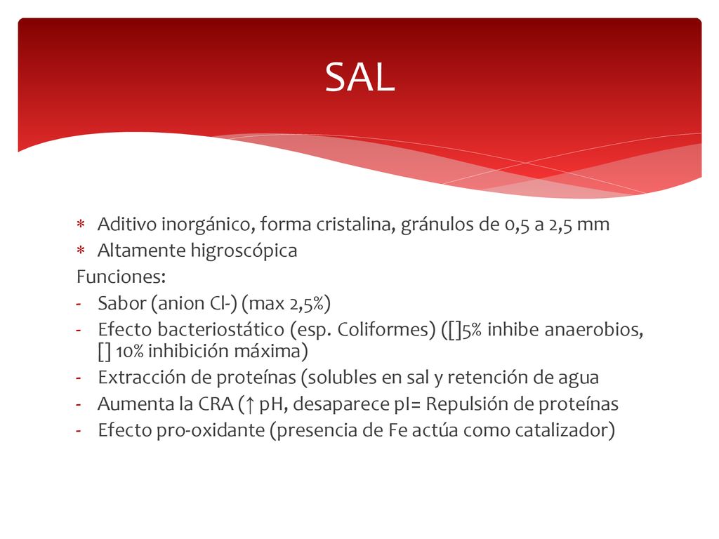 SAL Aditivo inorgánico, forma cristalina, gránulos de 0,5 a 2,5 mm