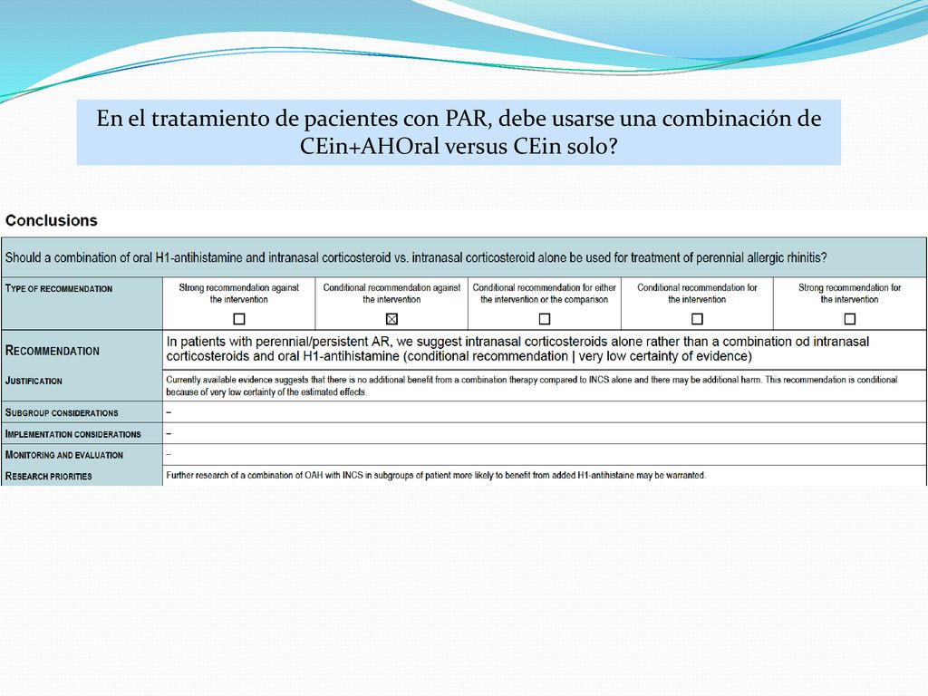 En el tratamiento de pacientes con PAR, debe usarse una combinación de
