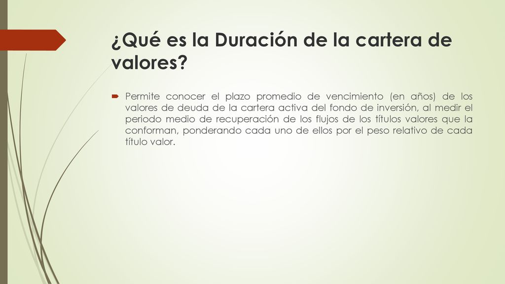 ¿Qué es la Duración de la cartera de valores