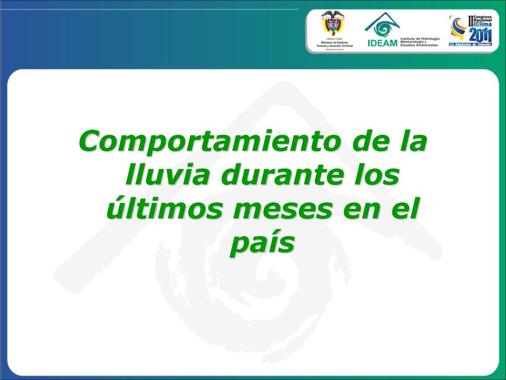 Comportamiento de la lluvia durante los últimos meses en el país