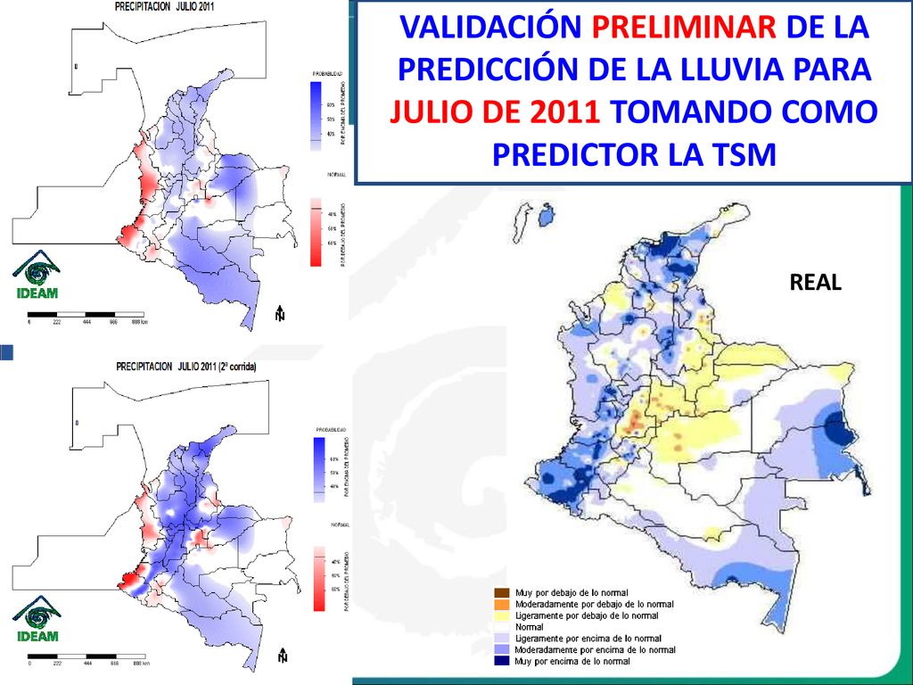 VALIDACIÓN PRELIMINAR DE LA PREDICCIÓN DE LA LLUVIA PARA JULIO DE 2011 TOMANDO COMO PREDICTOR LA TSM