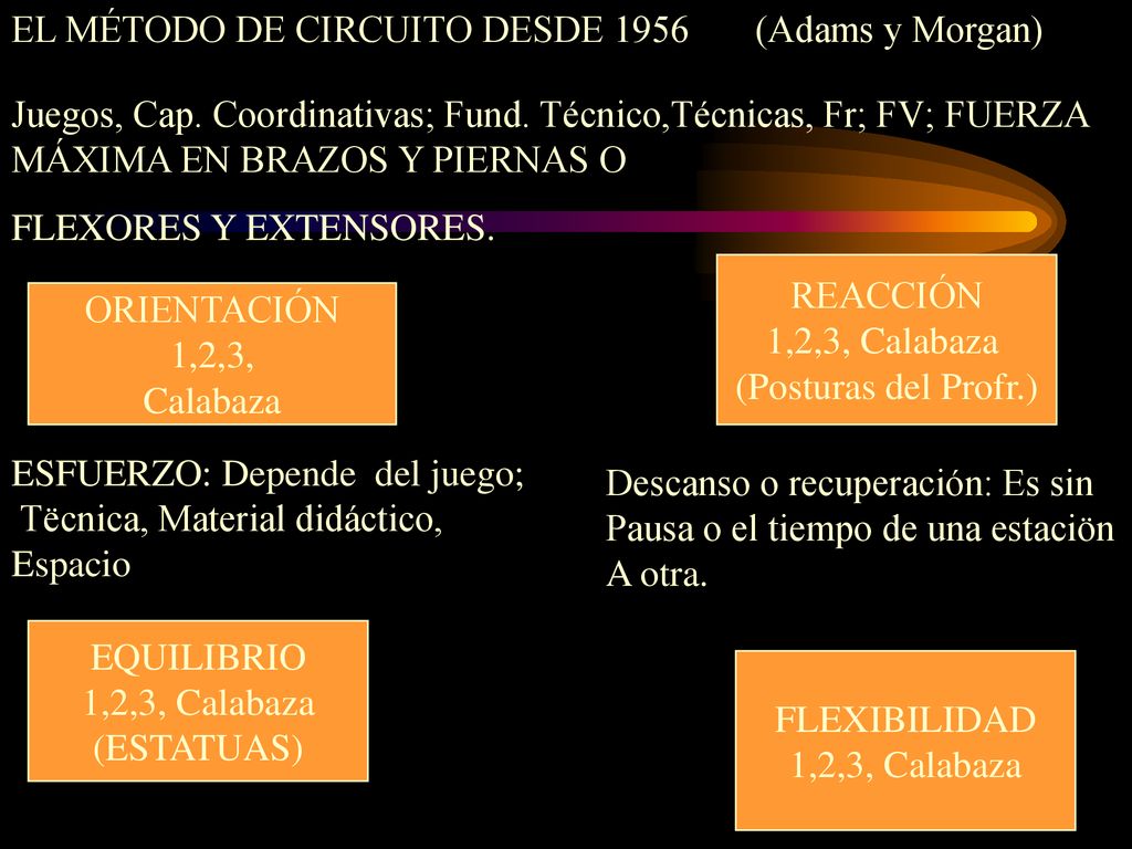 EL MÉTODO DE CIRCUITO DESDE 1956 (Adams y Morgan)