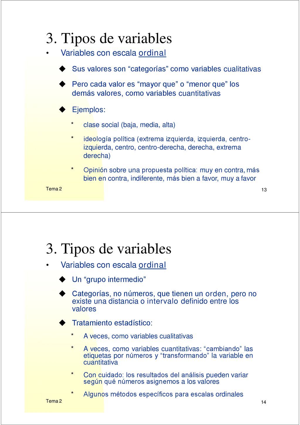 3. Tipos de variables 3. Tipos de variables