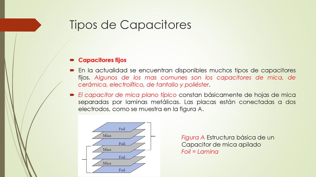 Tipos de Capacitores Capacitores fijos