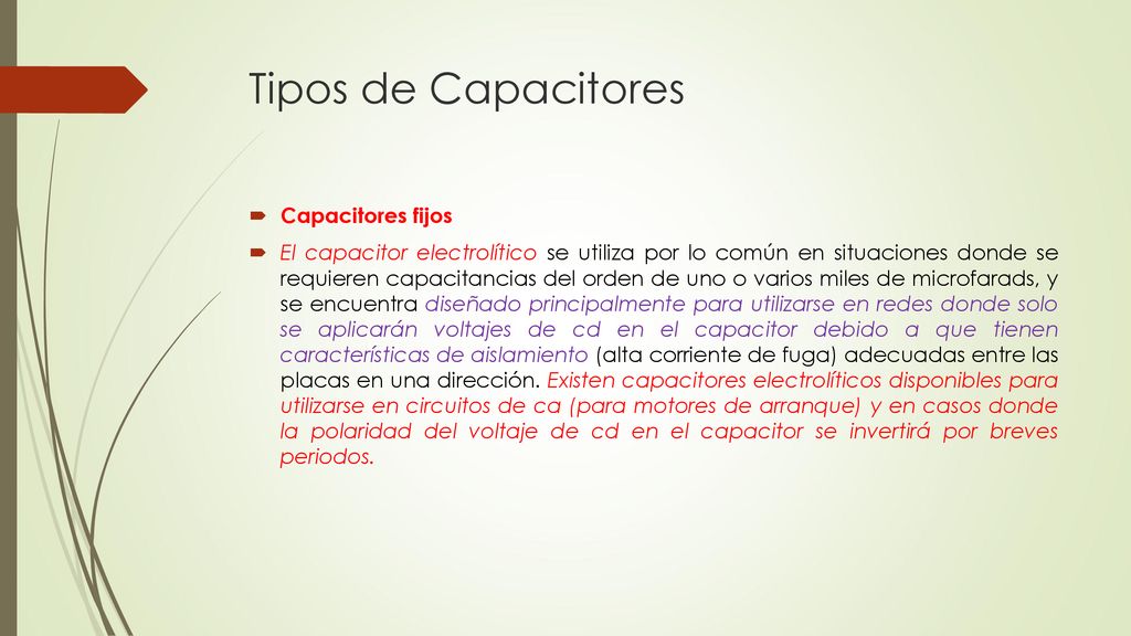 Tipos de Capacitores Capacitores fijos