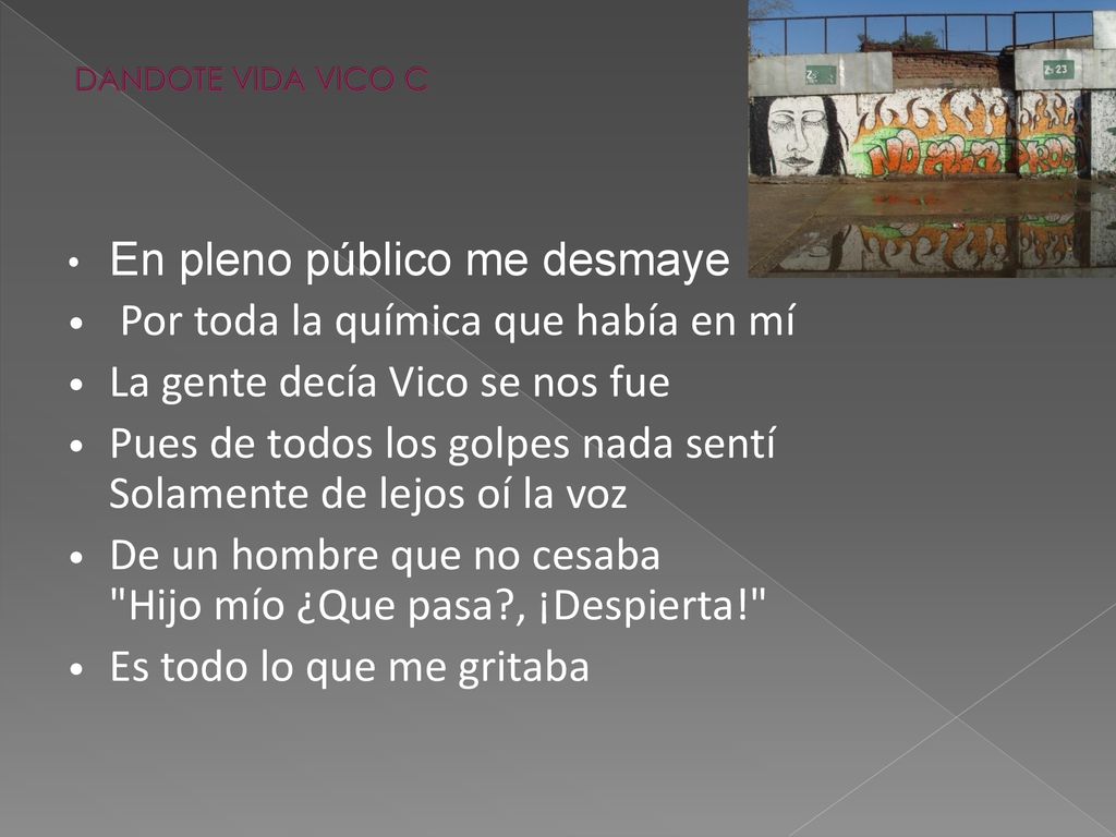 En pleno público me desmaye Por toda la química que había en mí