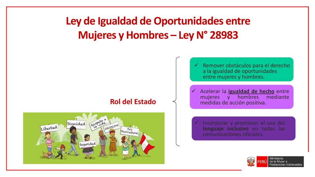 Ley de Igualdad de Oportunidades entre Mujeres y Hombres – Ley N° 28983
