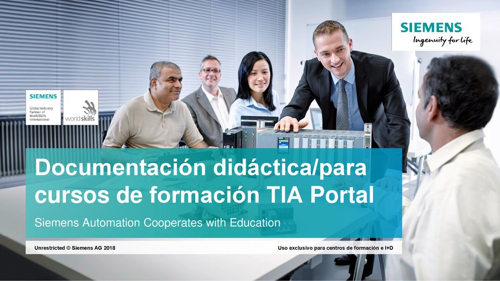 Documentación didáctica/para cursos de formación TIA Portal Siemens Automation Cooperates with Education