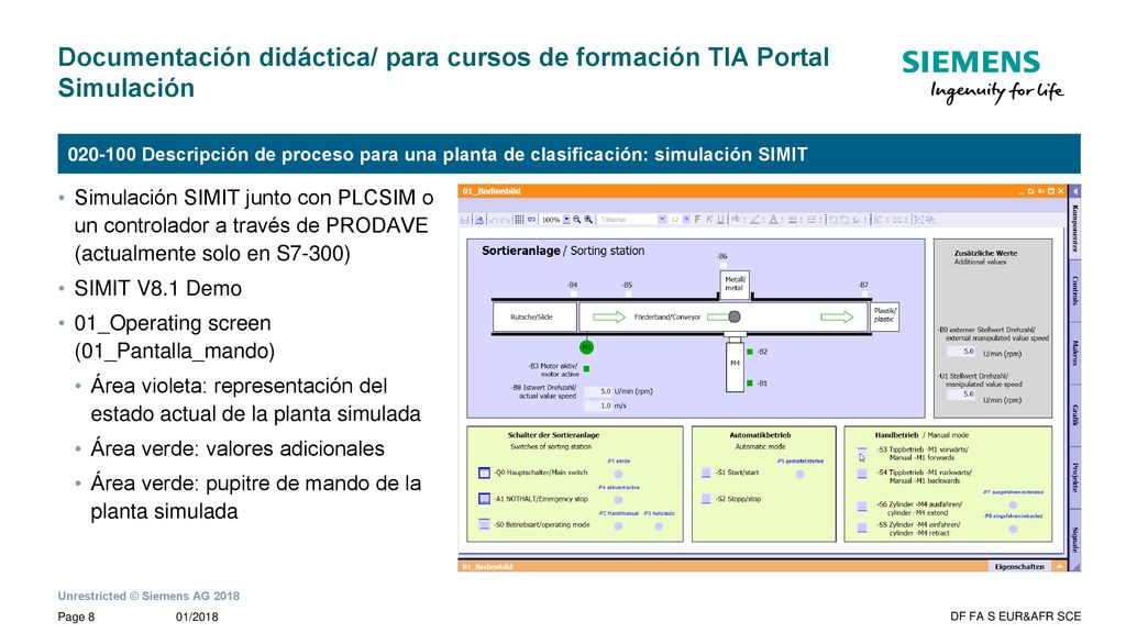 Documentación didáctica/ para cursos de formación TIA Portal Simulación
