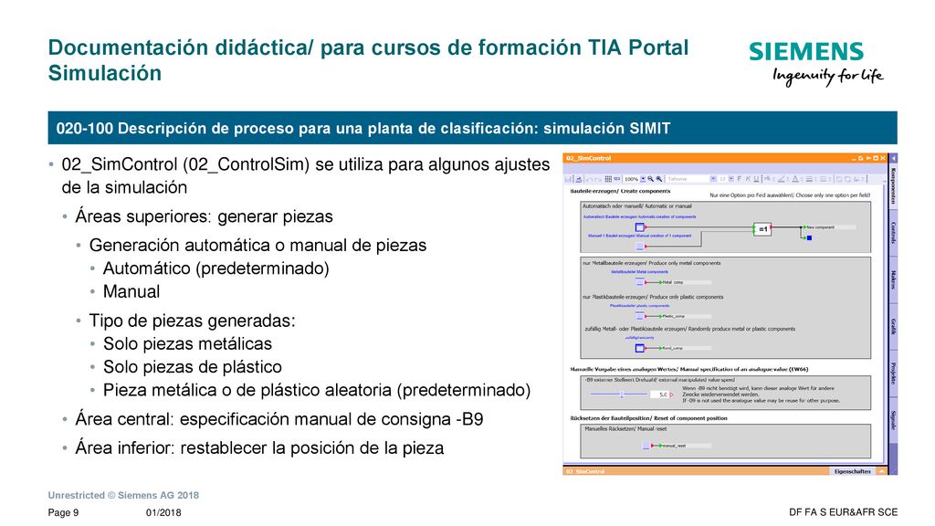 Documentación didáctica/ para cursos de formación TIA Portal Simulación