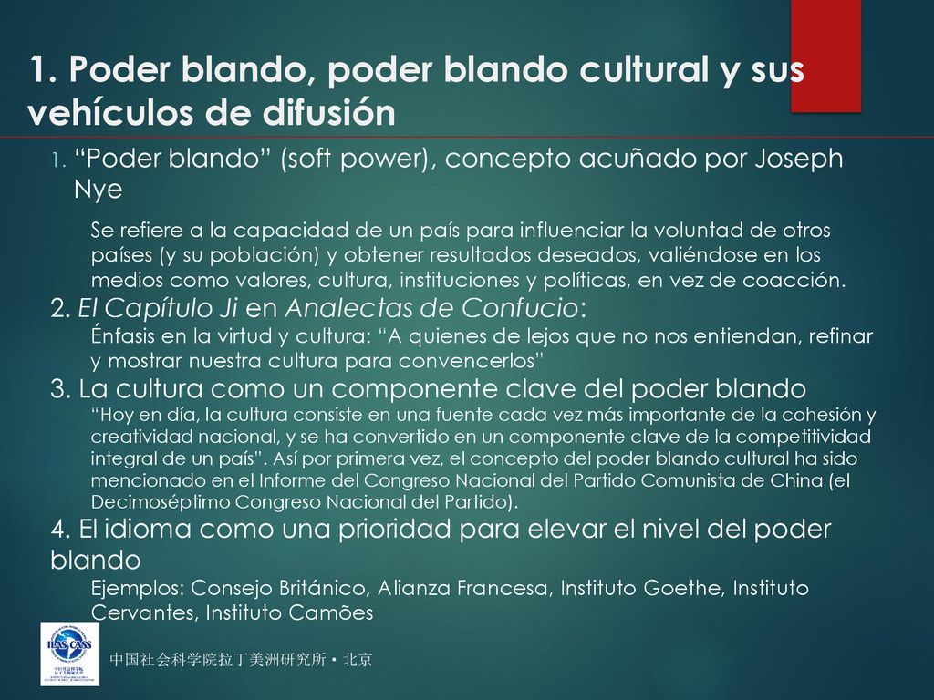 1. Poder blando, poder blando cultural y sus vehículos de difusión