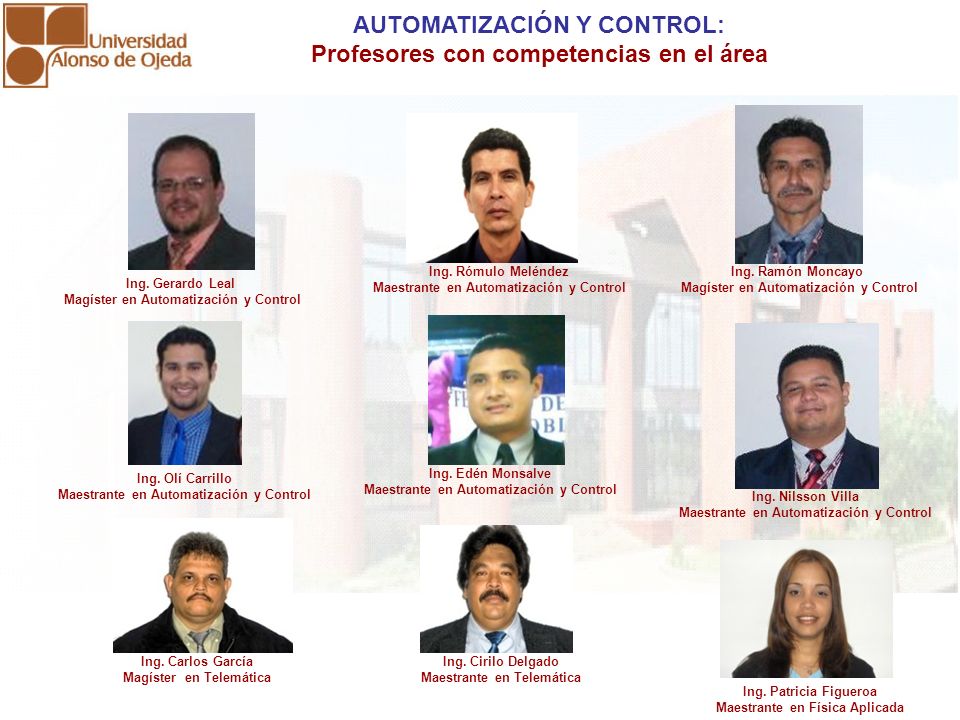AUTOMATIZACIÓN Y CONTROL: Profesores con competencias en el área