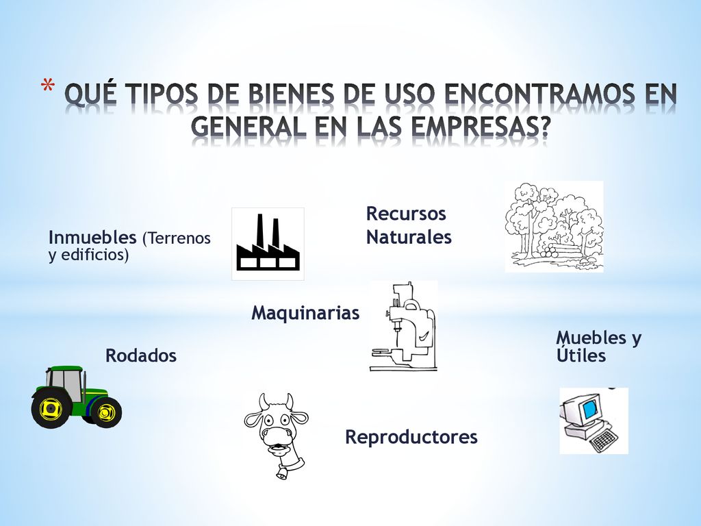 QUÉ TIPOS DE BIENES DE USO ENCONTRAMOS EN GENERAL EN LAS EMPRESAS