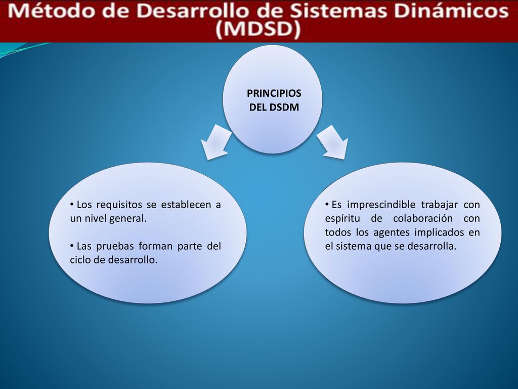 PRINCIPIOS DEL DSDM Los requisitos se establecen a un nivel general.