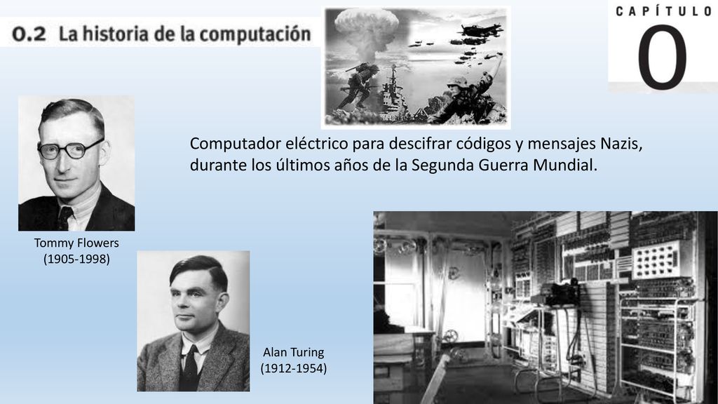 Computador eléctrico para descifrar códigos y mensajes Nazis, durante los últimos años de la Segunda Guerra Mundial.