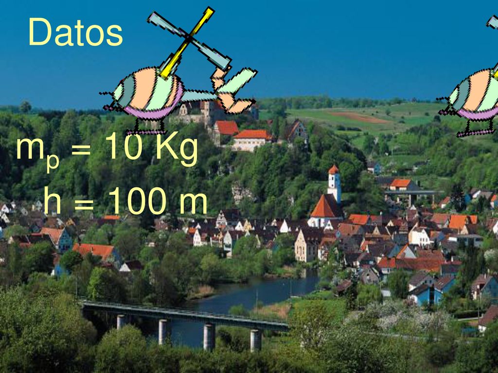 Datos cartas mp = 10 Kg h = 100 m