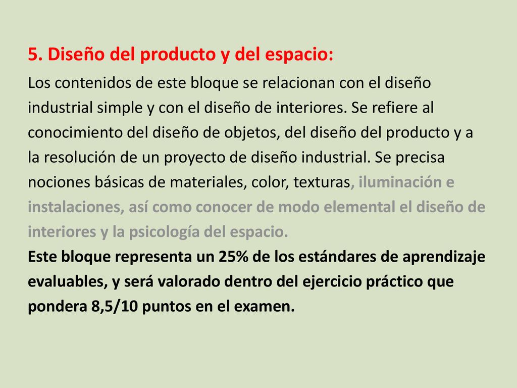 5. Diseño del producto y del espacio: