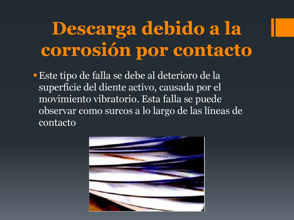 Descarga debido a la corrosión por contacto