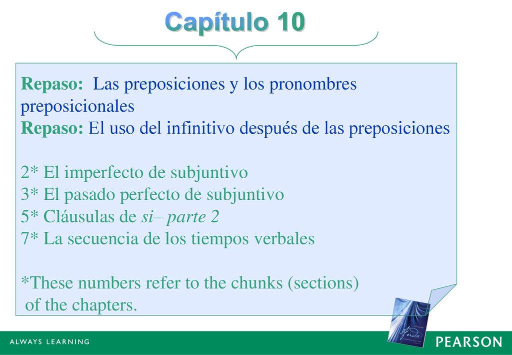 Capítulo 10 Repaso: Las preposiciones y los pronombres. preposicionales. Repaso: El uso del infinitivo después de las preposiciones.