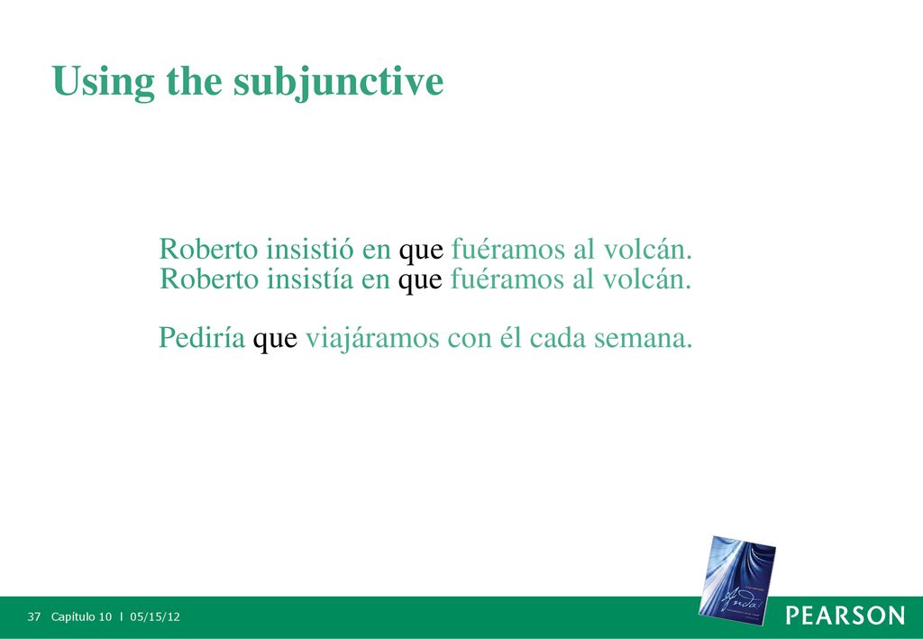 Using the subjunctive Roberto insistió en que fuéramos al volcán.