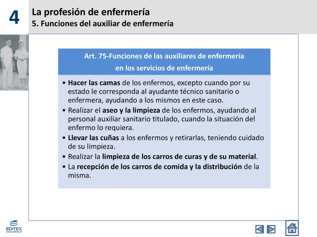 La profesión de enfermería 5. Funciones del auxiliar de enfermería