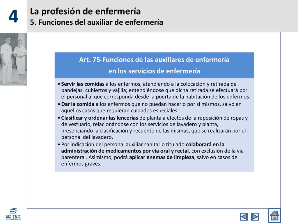 La profesión de enfermería 5. Funciones del auxiliar de enfermería