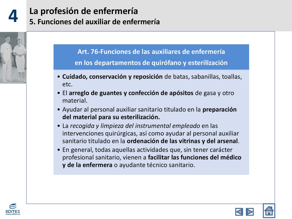 La profesión de enfermería 5. Funciones del auxiliar de enfermería
