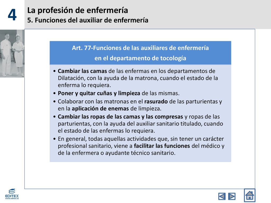 La profesión de enfermería 5. Funciones del auxiliar de enfermería