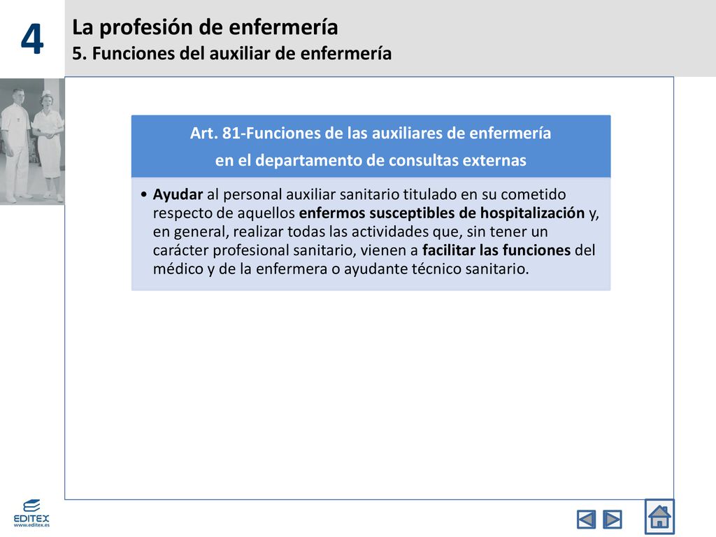 La profesión de enfermería 5. Funciones del auxiliar de enfermería