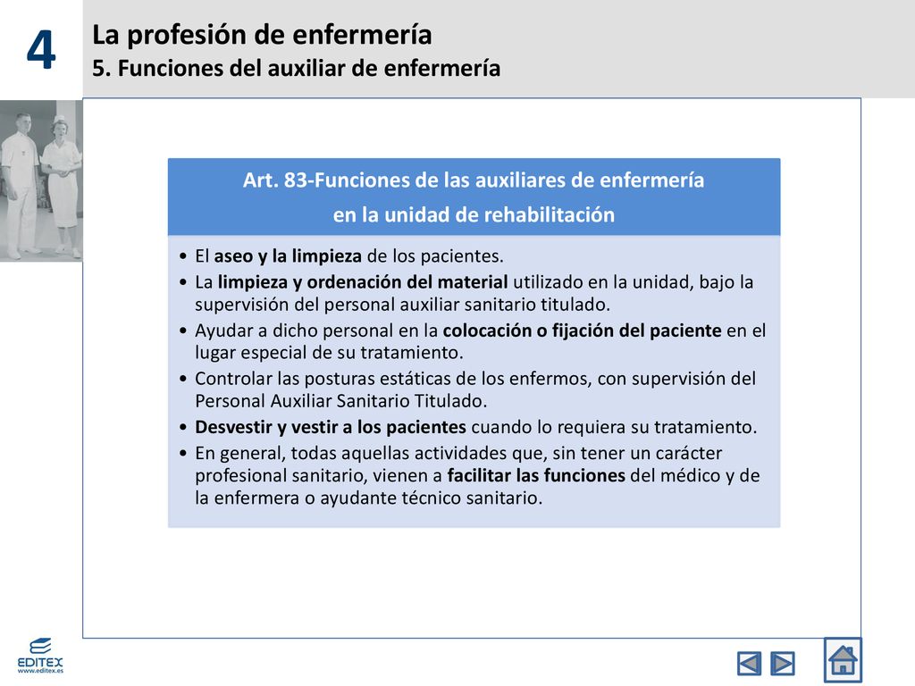 La profesión de enfermería 5. Funciones del auxiliar de enfermería