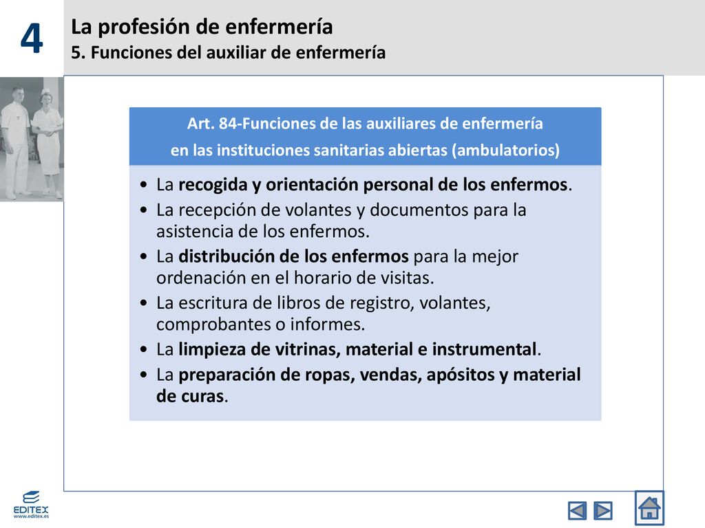 La profesión de enfermería 5. Funciones del auxiliar de enfermería