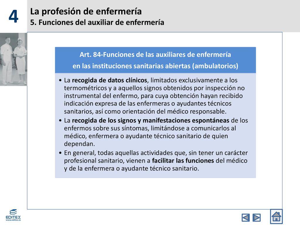La profesión de enfermería 5. Funciones del auxiliar de enfermería