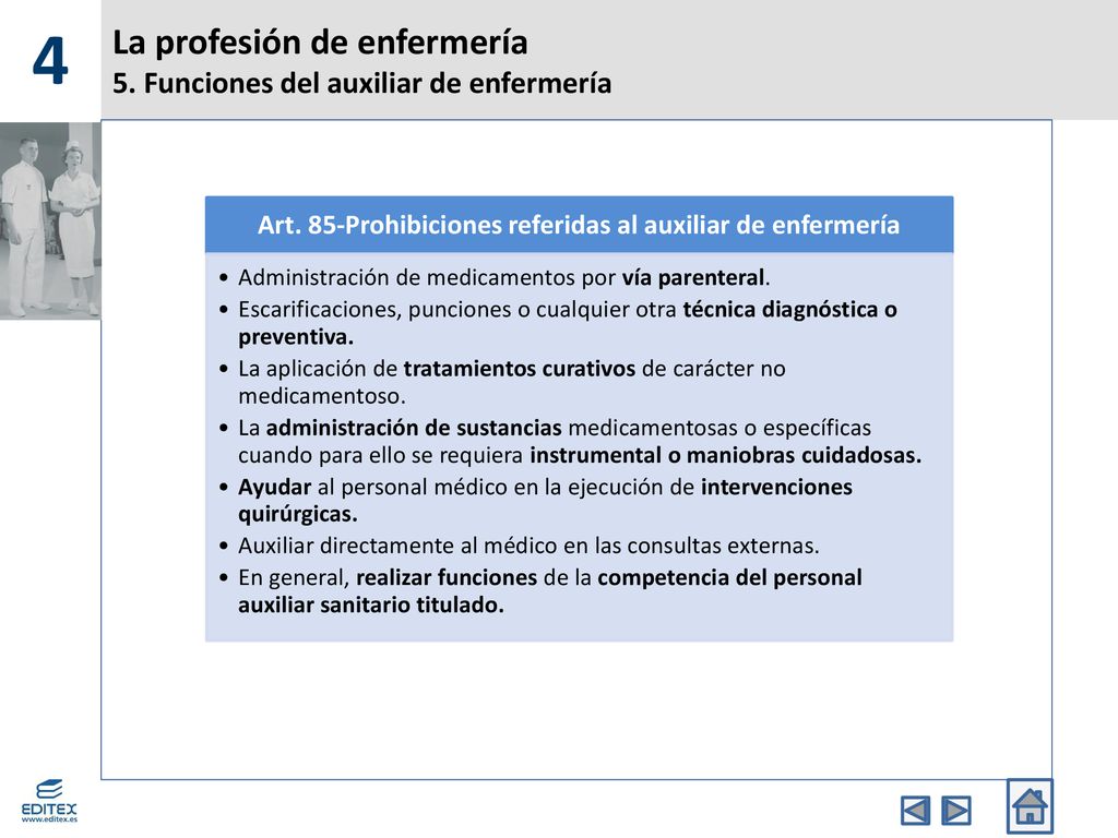 La profesión de enfermería 5. Funciones del auxiliar de enfermería