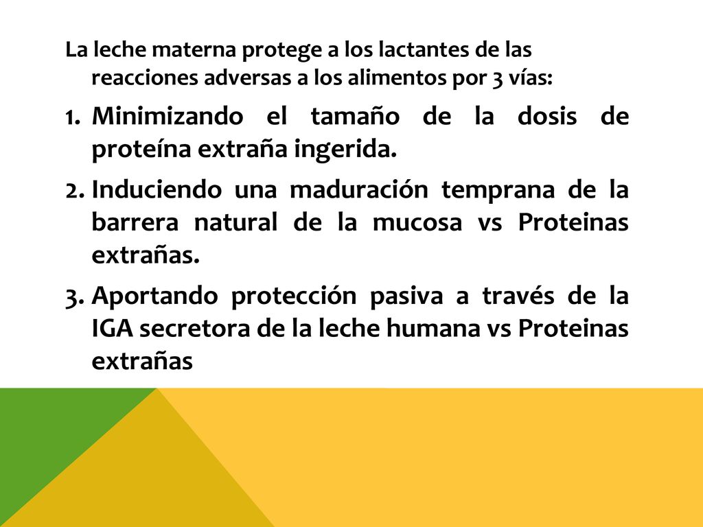 Minimizando el tamaño de la dosis de proteína extraña ingerida.