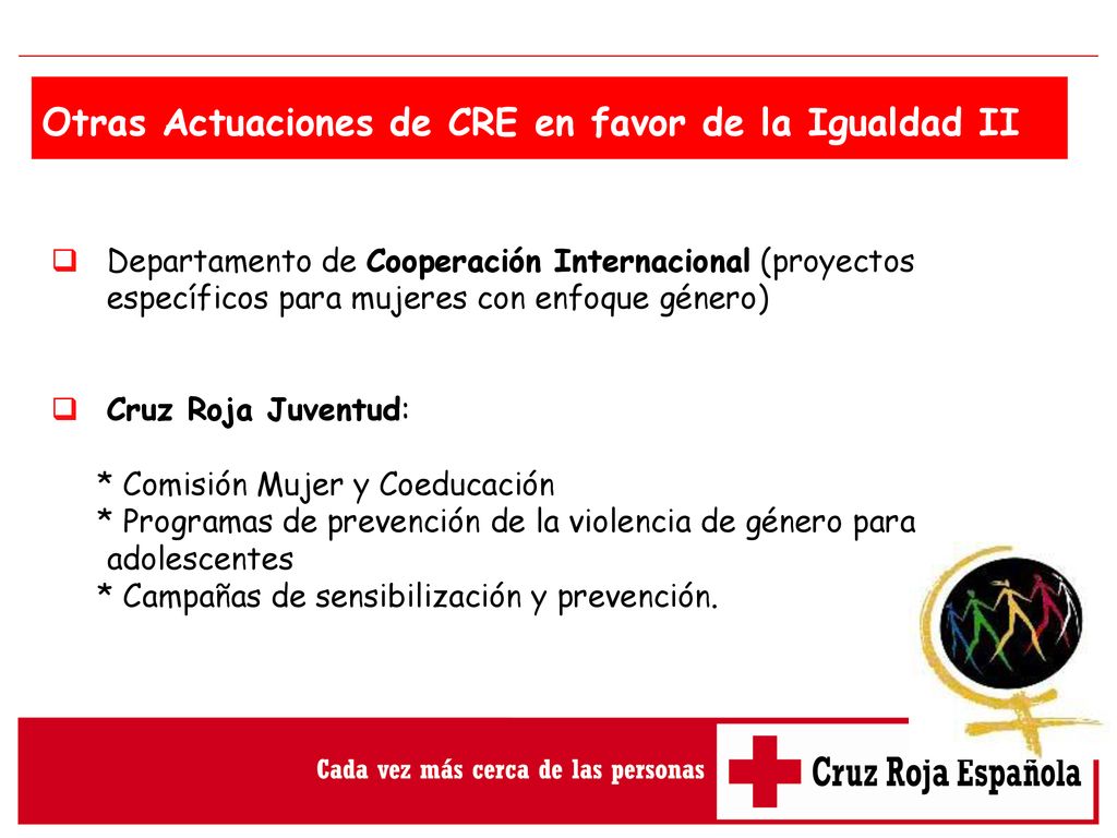 Otras Actuaciones de CRE en favor de la Igualdad II