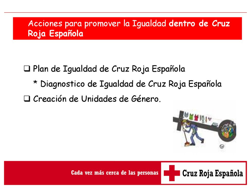 Acciones para promover la Igualdad dentro de Cruz Roja Española