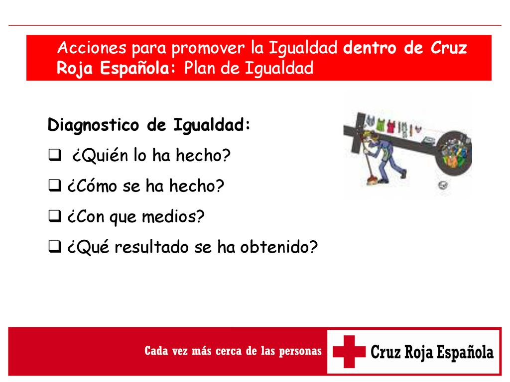 Acciones para promover la Igualdad dentro de Cruz Roja Española: Plan de Igualdad