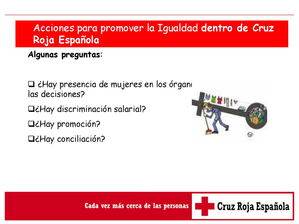 Acciones para promover la Igualdad dentro de Cruz Roja Española