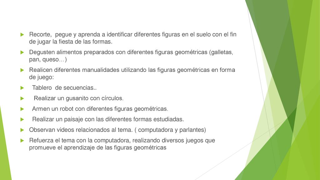 Recorte, pegue y aprenda a identificar diferentes figuras en el suelo con el fin de jugar la fiesta de las formas.