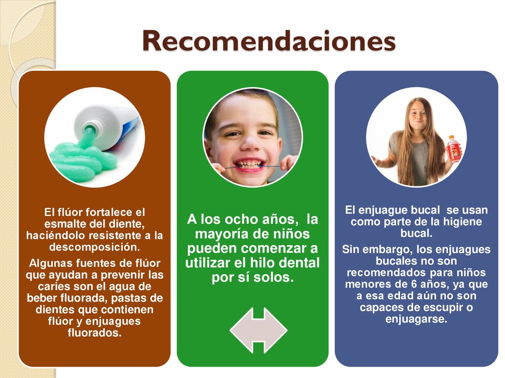 El enjuague bucal se usan como parte de la higiene bucal.