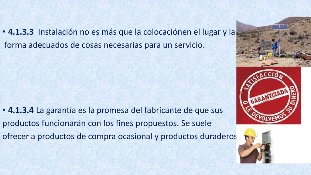 Instalación no es más que la colocaciónen el lugar y la