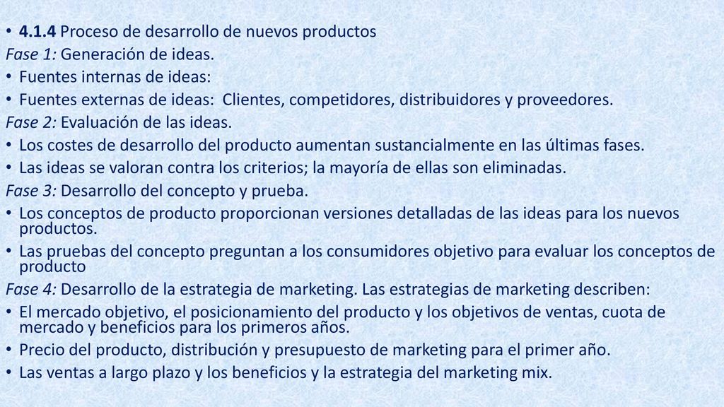 4.1.4 Proceso de desarrollo de nuevos productos