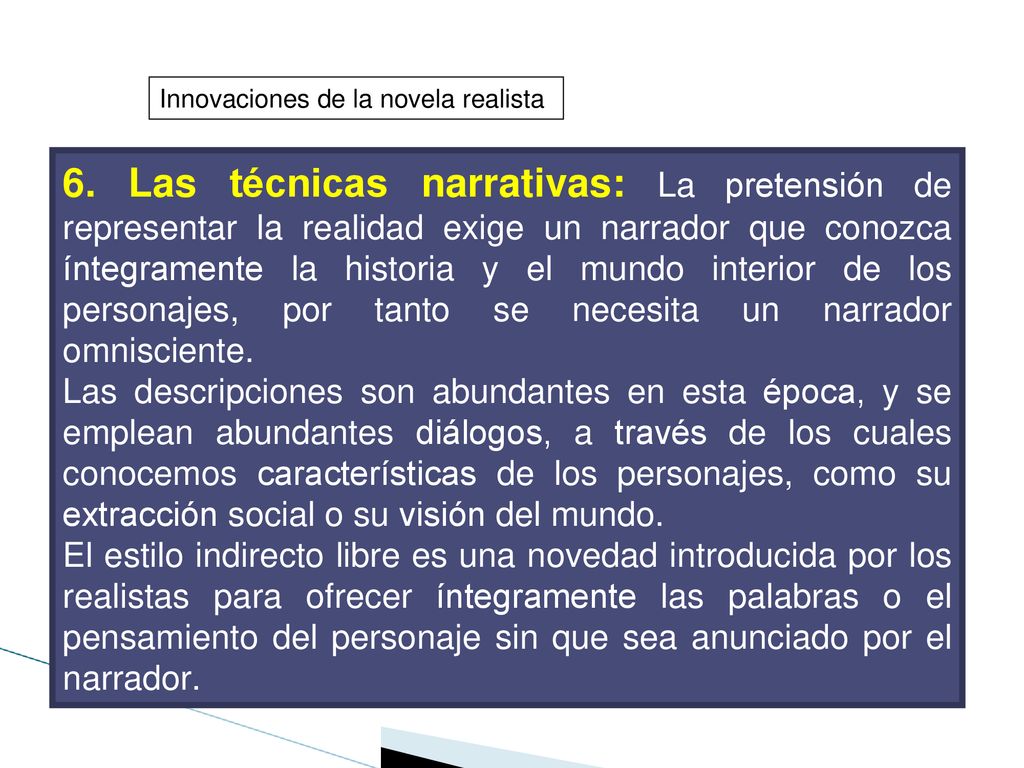 Innovaciones de la novela realista