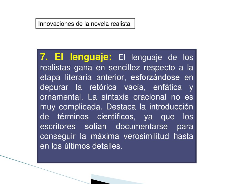 Innovaciones de la novela realista
