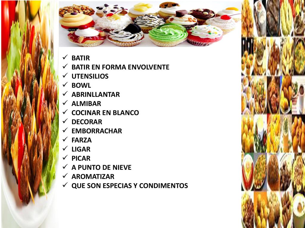 BATIR BATIR EN FORMA ENVOLVENTE. UTENSILIOS. BOWL. ABRINLLANTAR. ALMIBAR. COCINAR EN BLANCO. DECORAR.