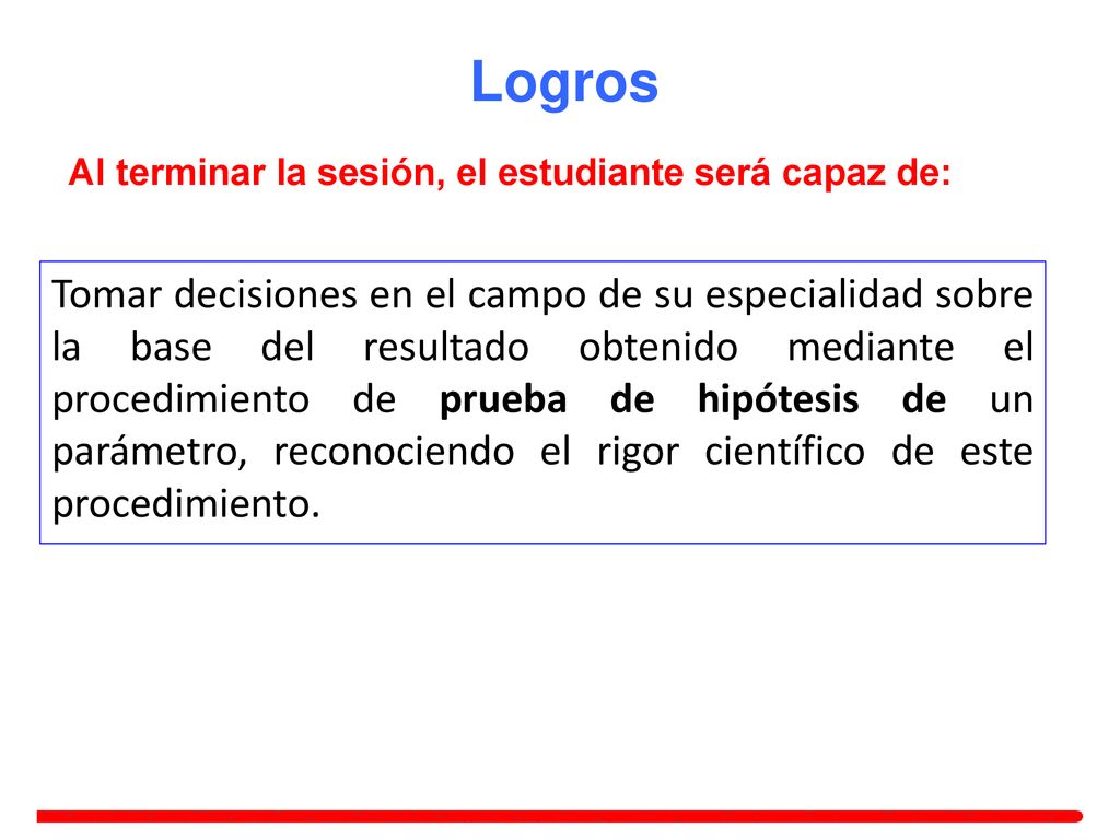 Logros Al terminar la sesión, el estudiante será capaz de:
