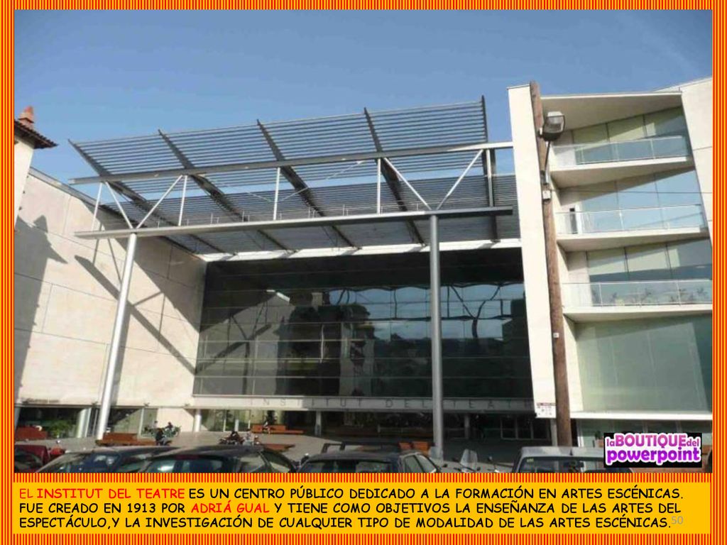 EL INSTITUT DEL TEATRE ES UN CENTRO PÚBLICO DEDICADO A LA FORMACIÓN EN ARTES ESCÉNICAS.