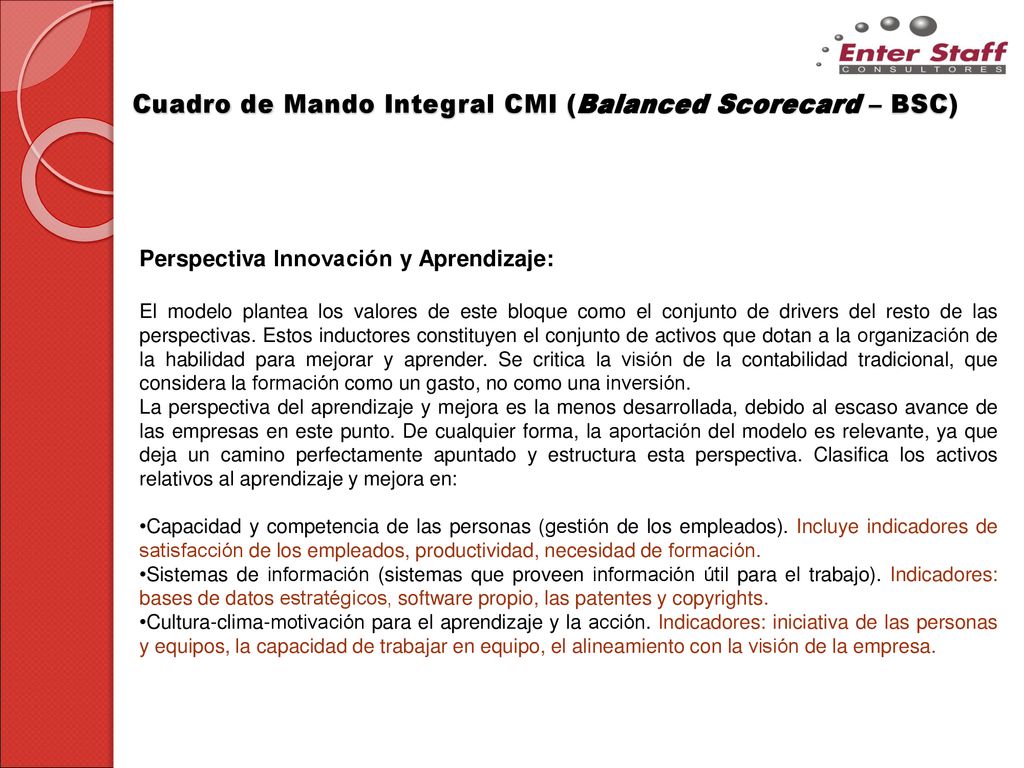 Cuadro de Mando Integral CMI (Balanced Scorecard – BSC)