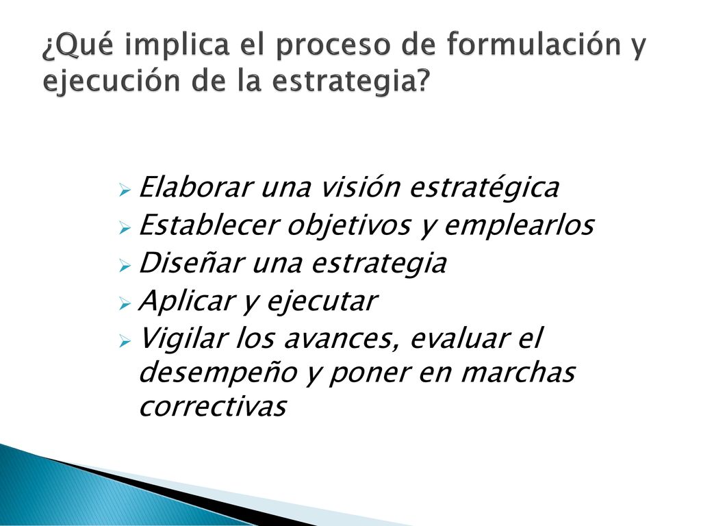 ¿Qué implica el proceso de formulación y ejecución de la estrategia